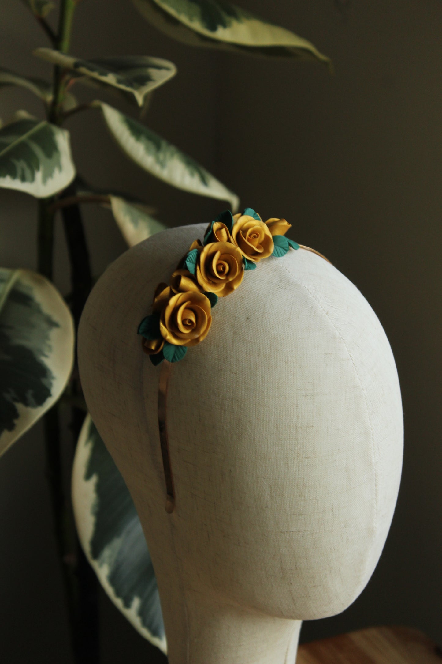 Wedding Gold Roses Headband