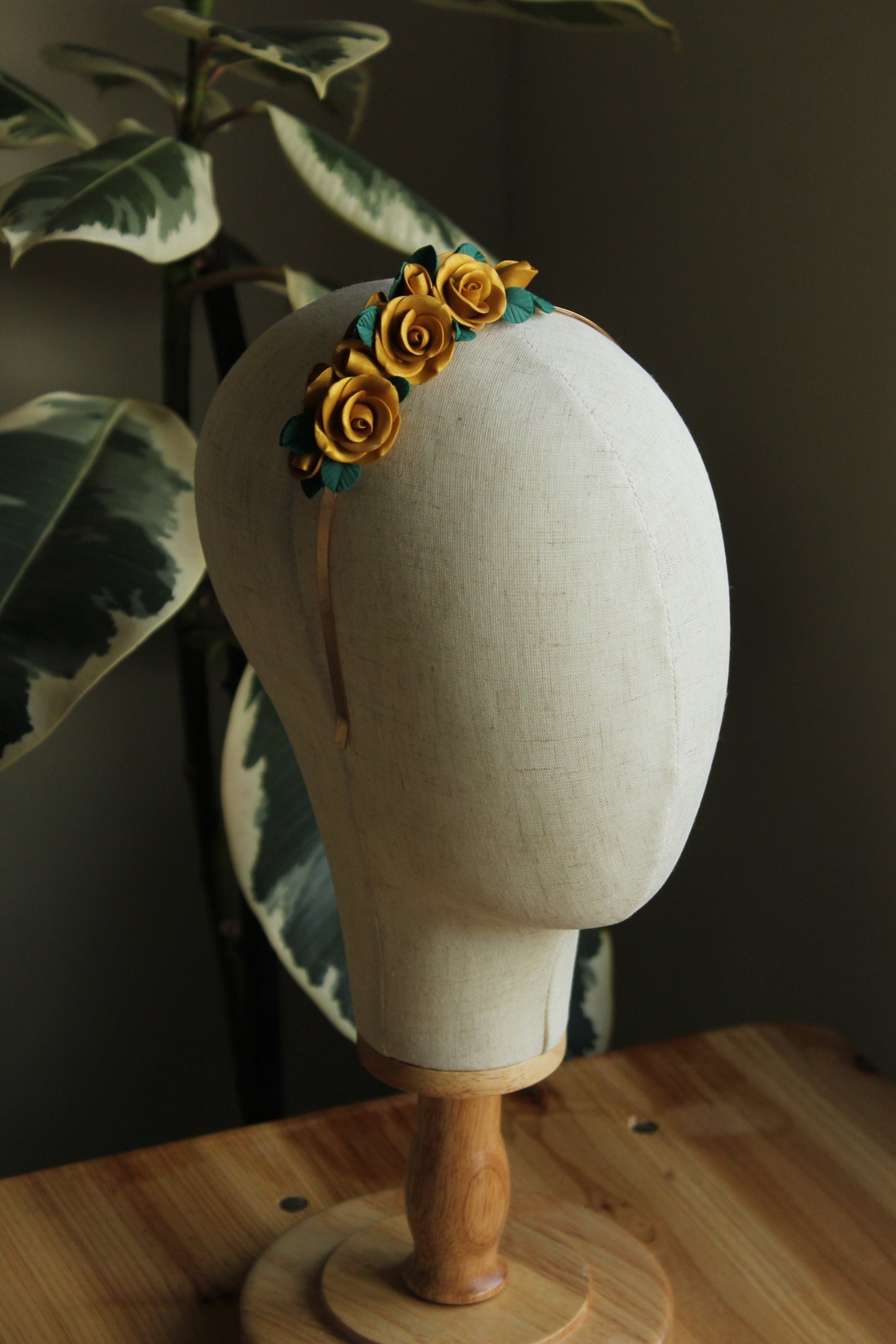 Wedding Gold Roses Headband