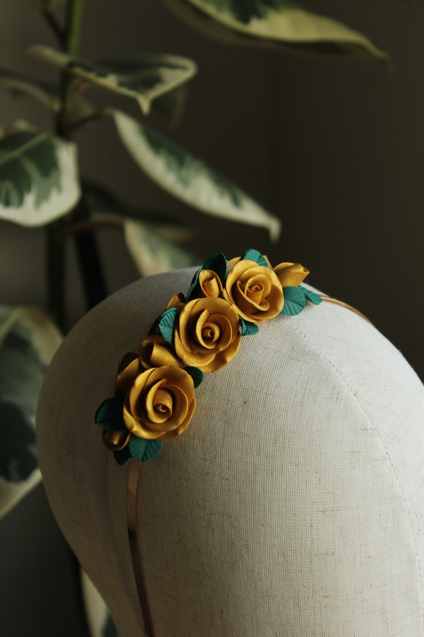 Wedding Gold Roses Headband