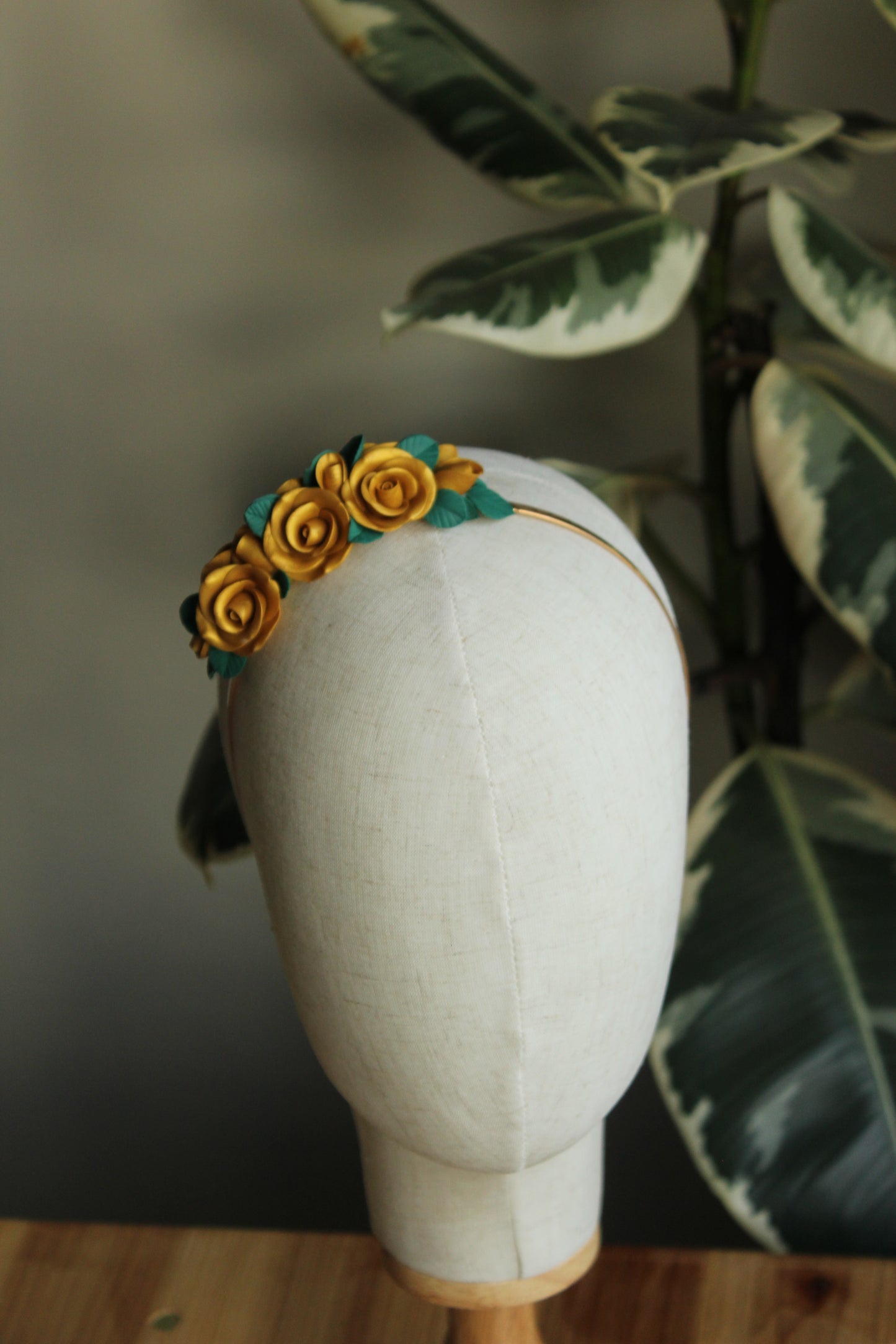 Wedding Gold Roses Headband