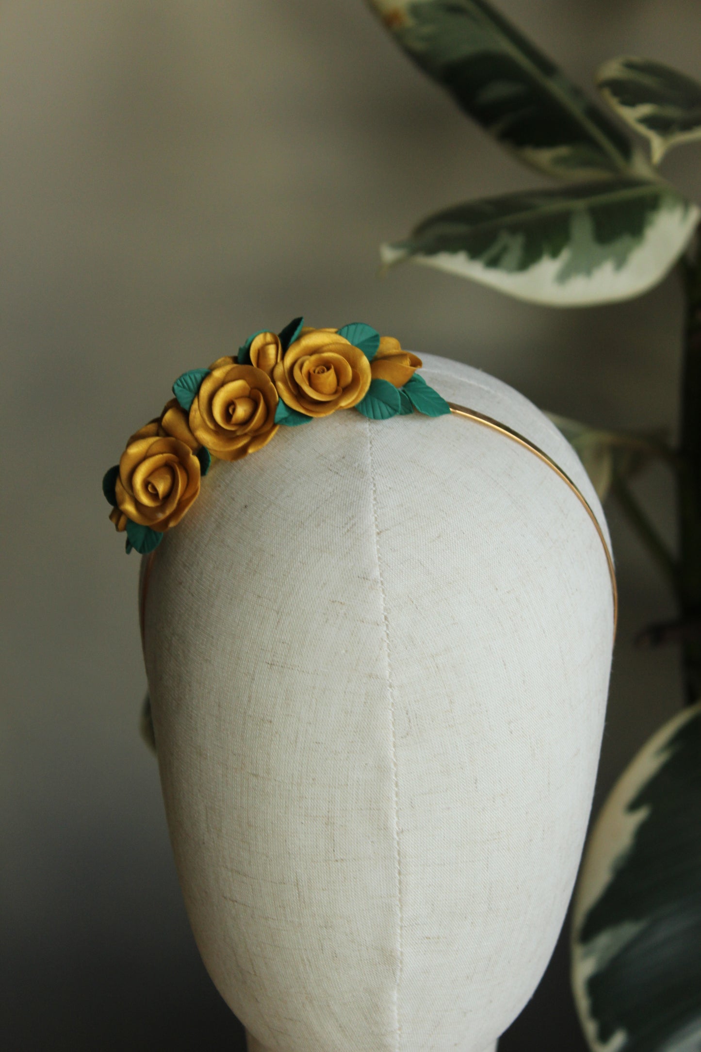 Wedding Gold Roses Headband