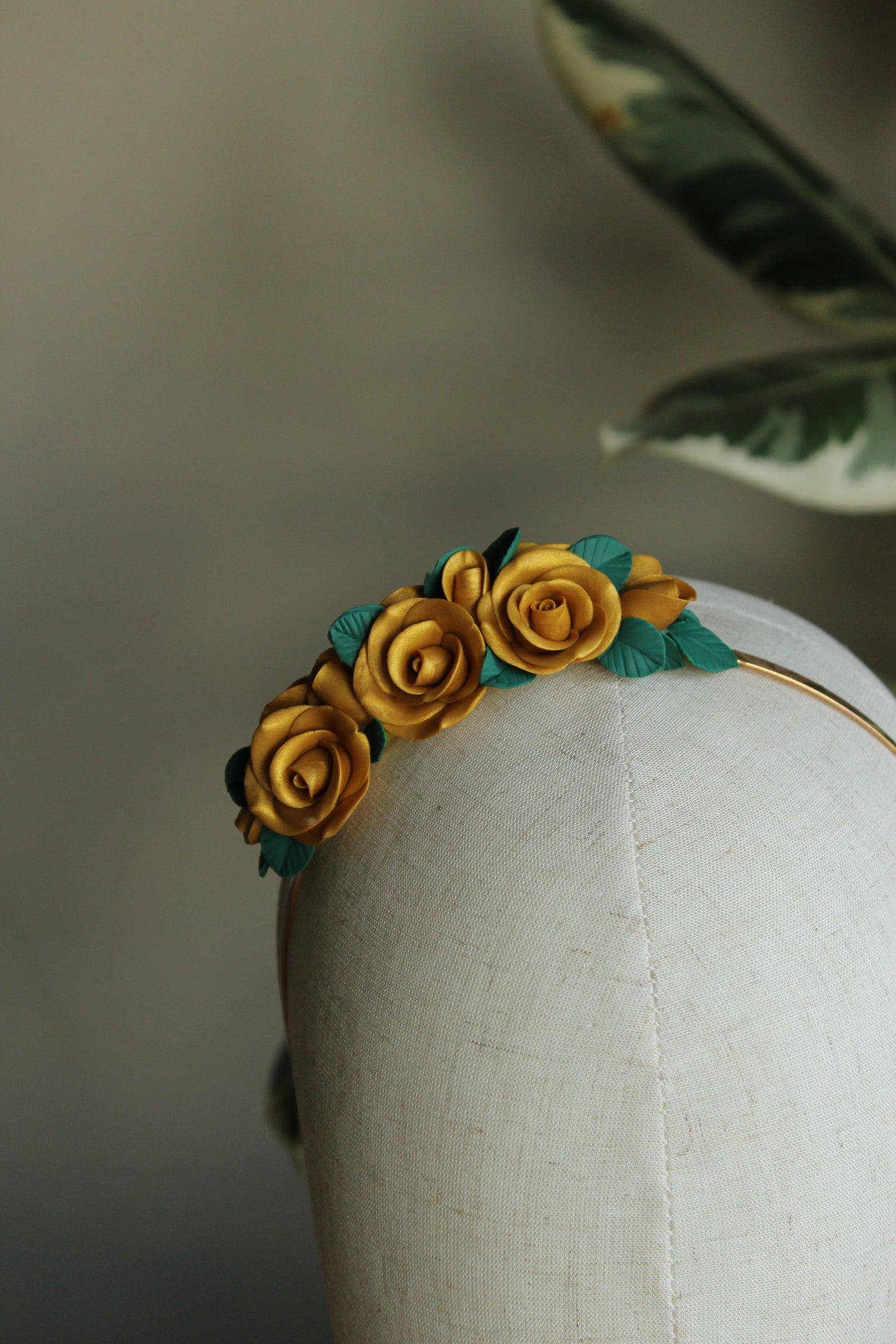 Wedding Gold Roses Headband