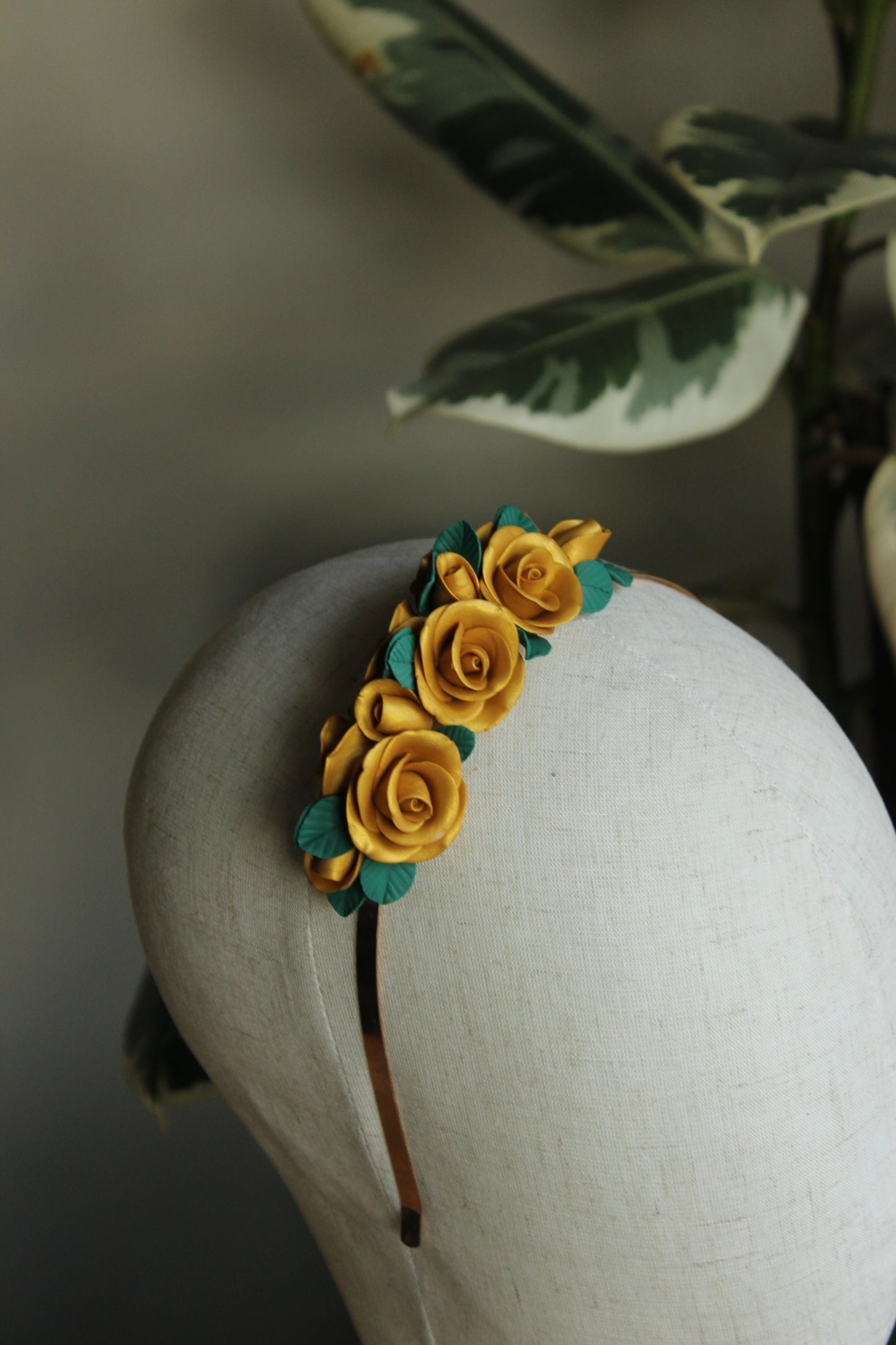 Wedding Gold Roses Headband