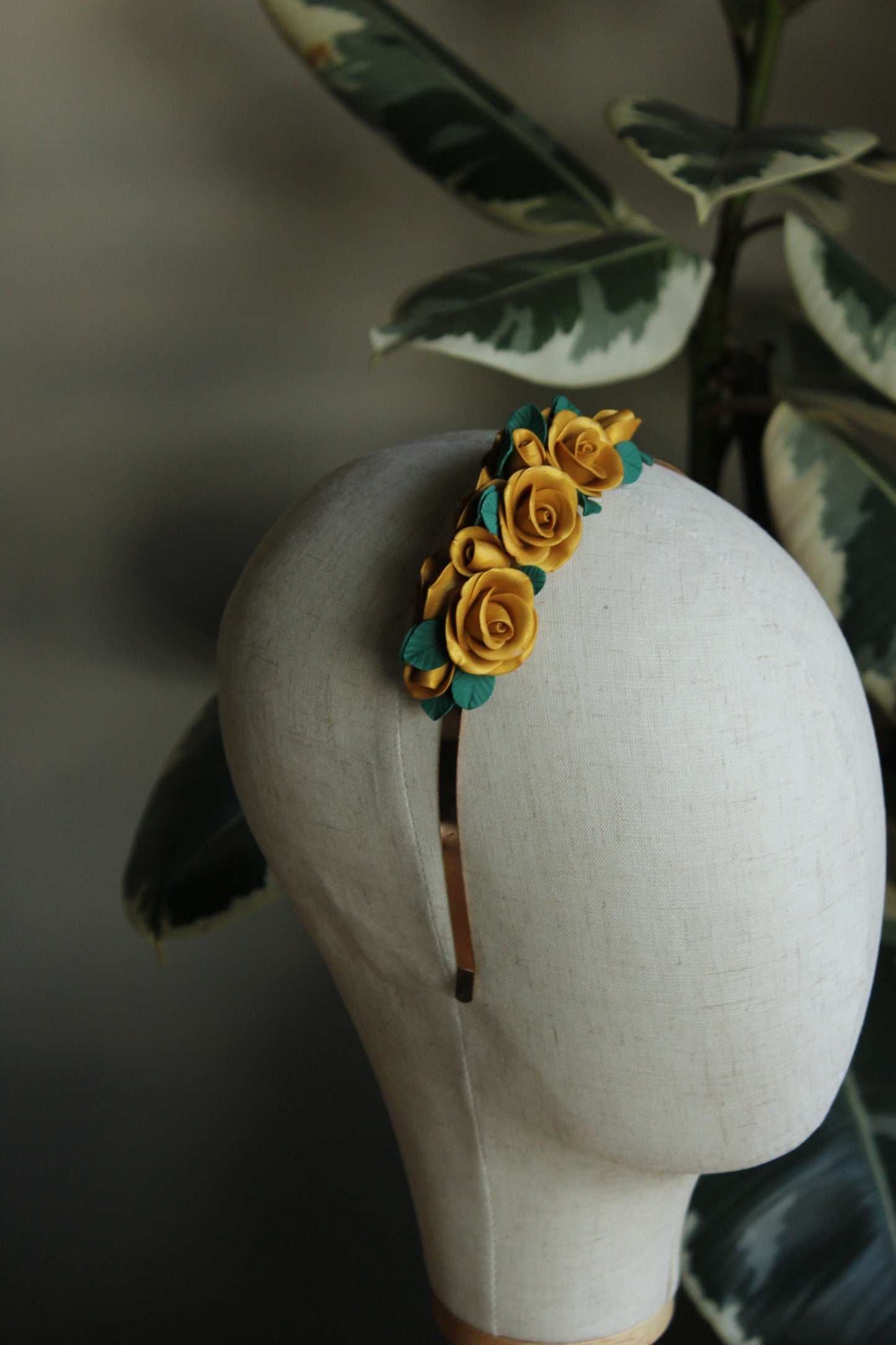 Wedding Gold Roses Headband