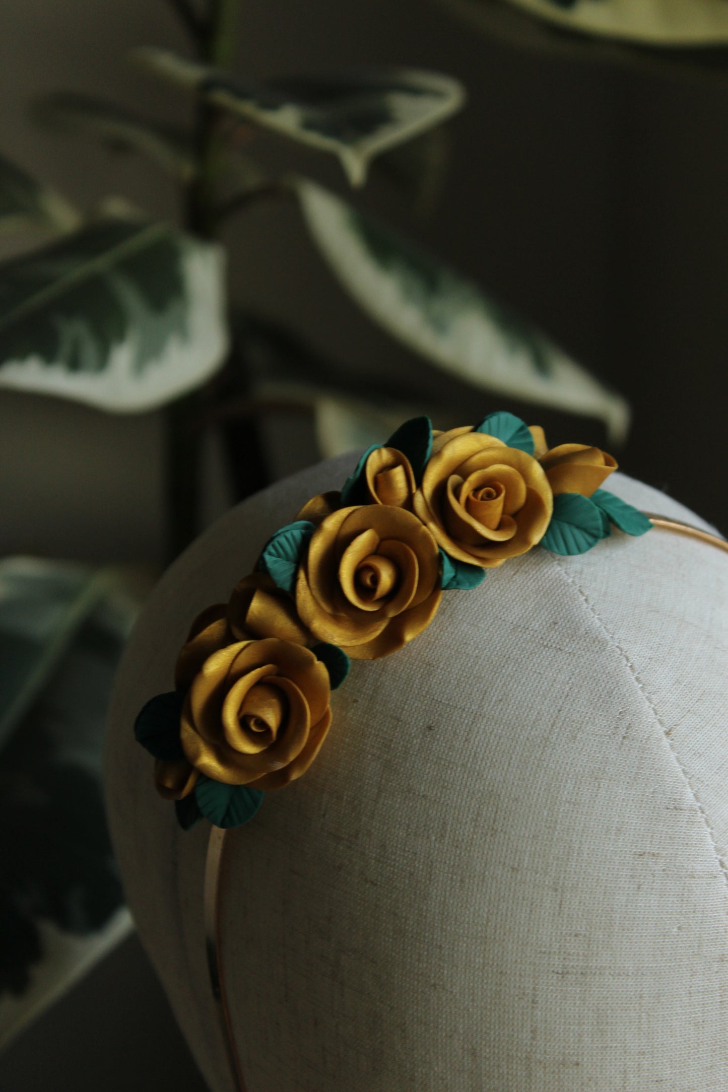 Wedding Gold Roses Headband