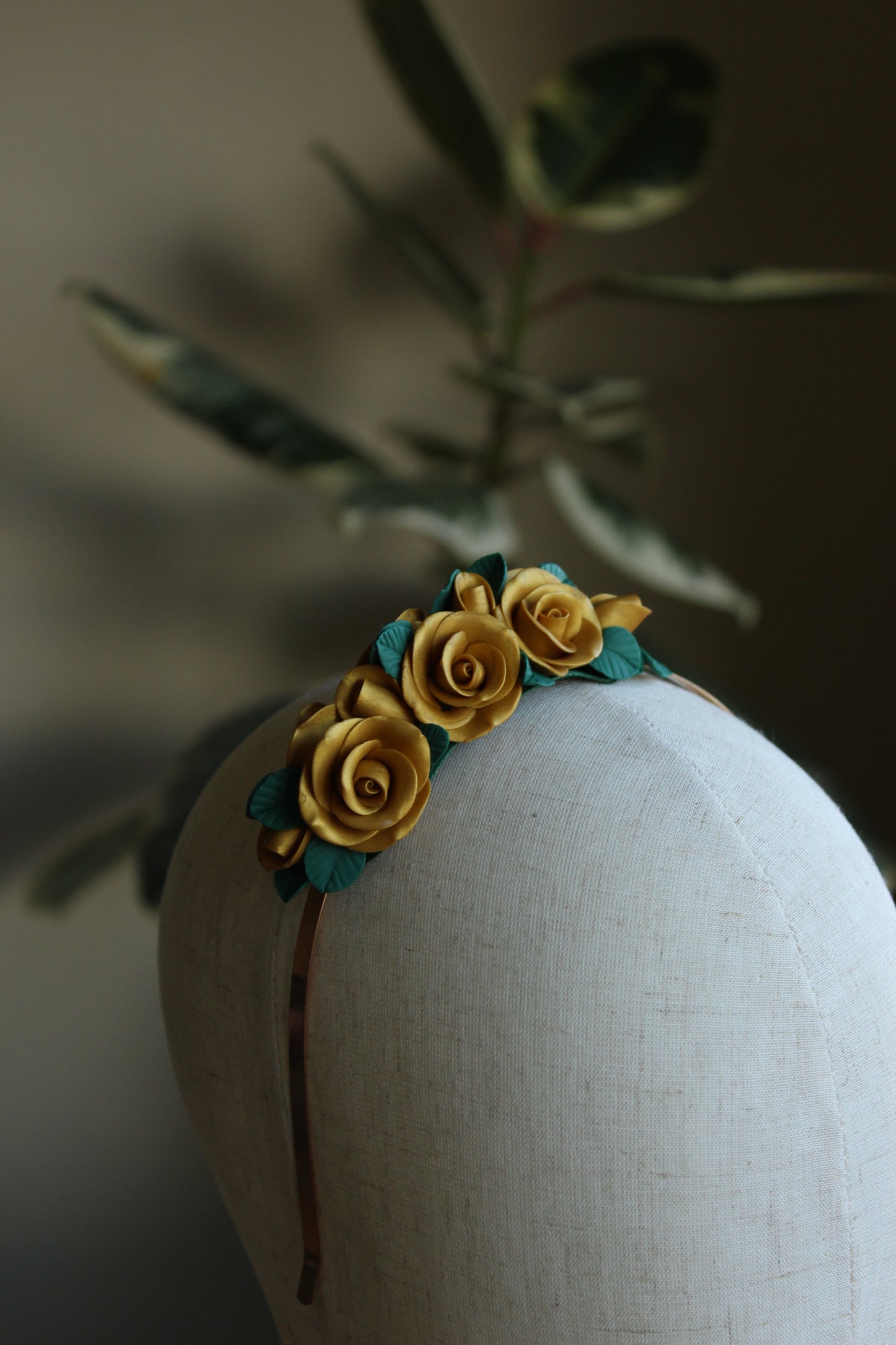 Wedding Gold Roses Headband