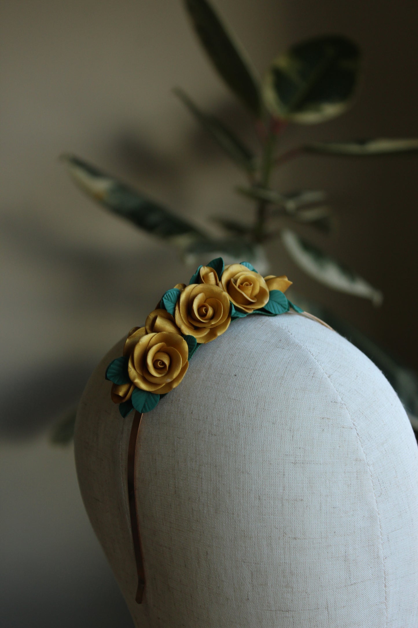 Wedding Gold Roses Headband