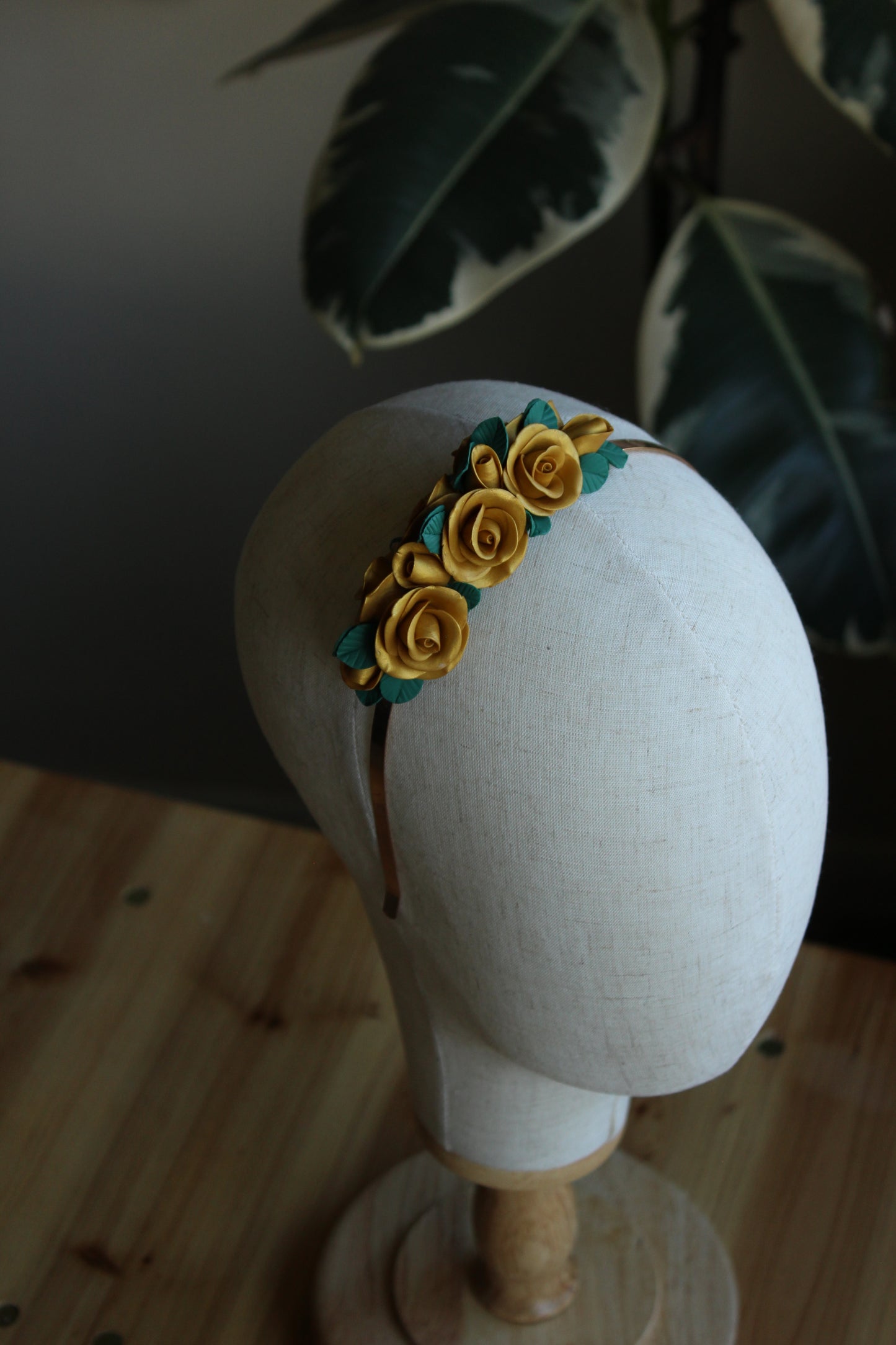 Wedding Gold Roses Headband