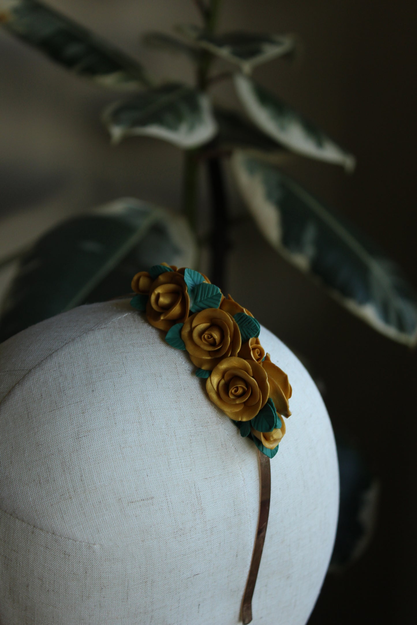 Wedding Gold Roses Headband