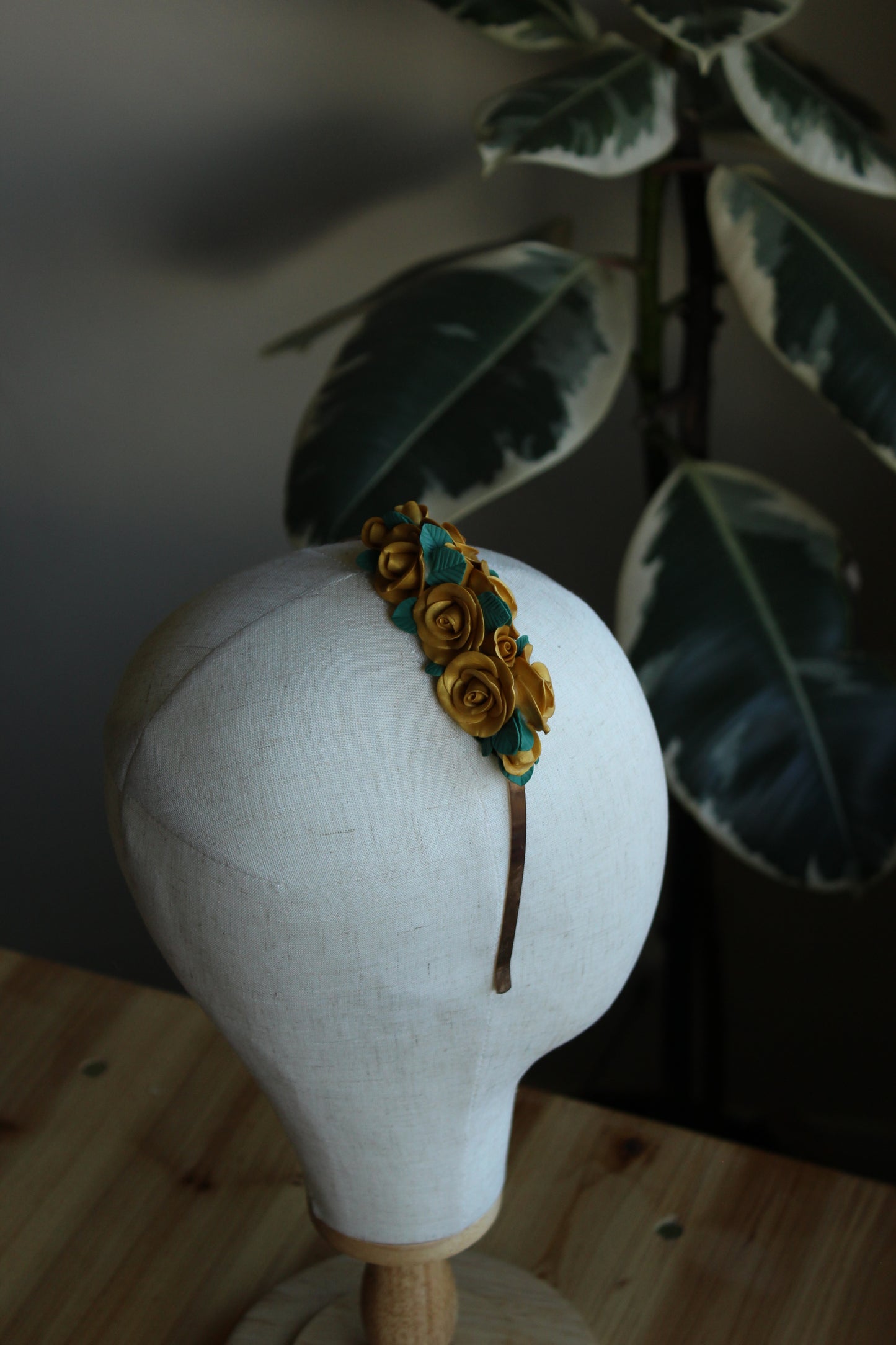 Wedding Gold Roses Headband