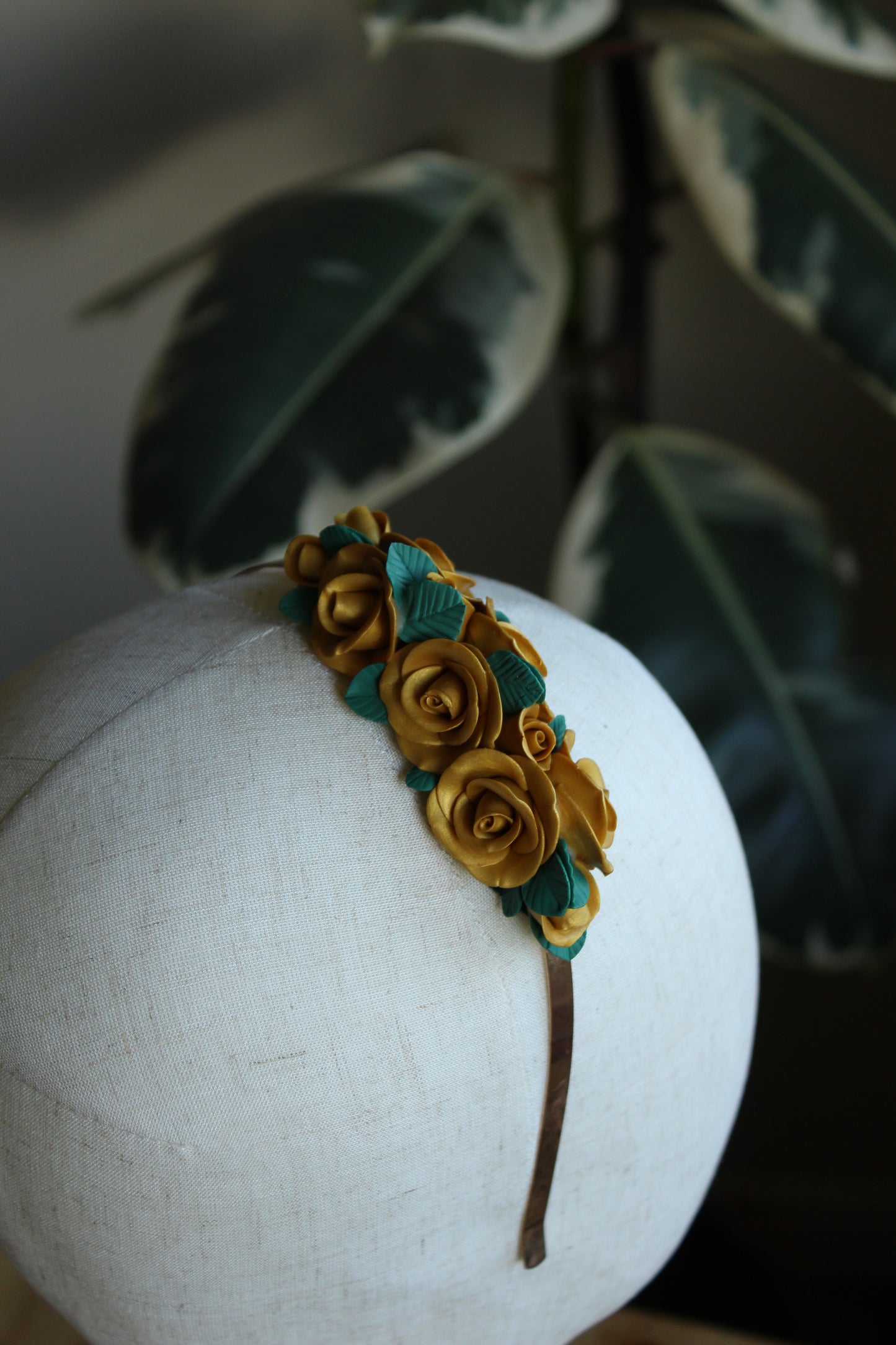 Wedding Gold Roses Headband
