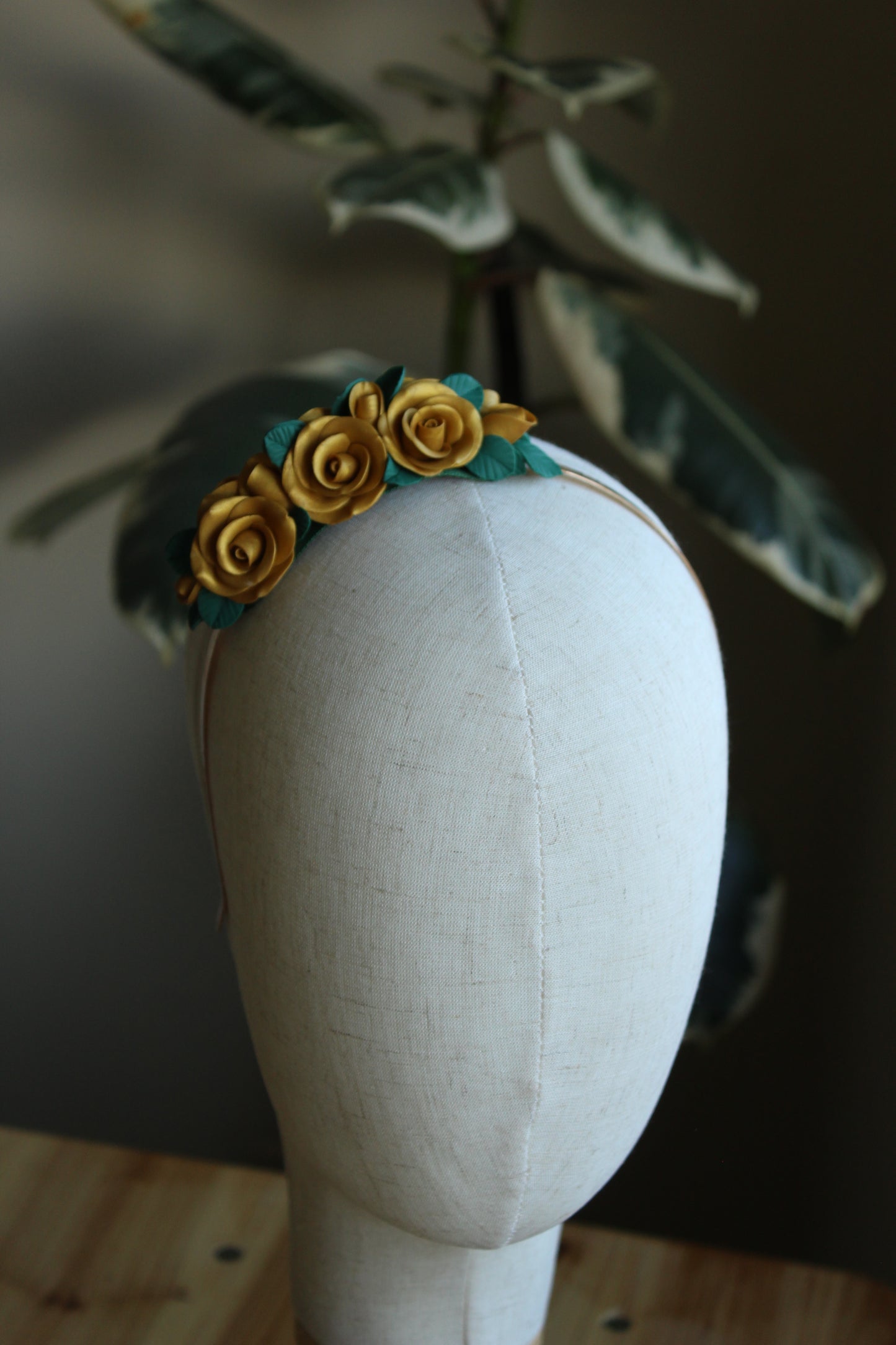 Wedding Gold Roses Headband
