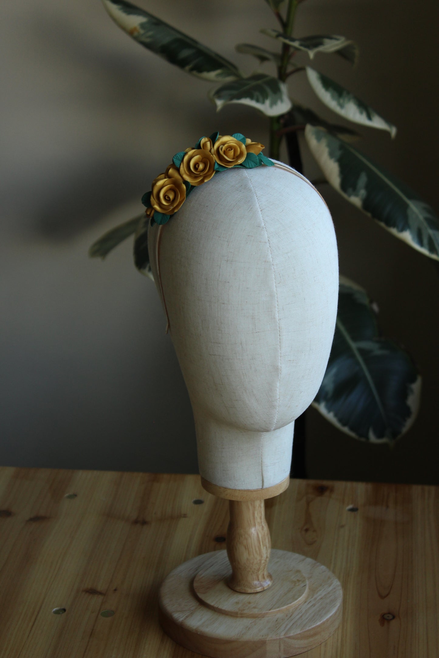 Wedding Gold Roses Headband
