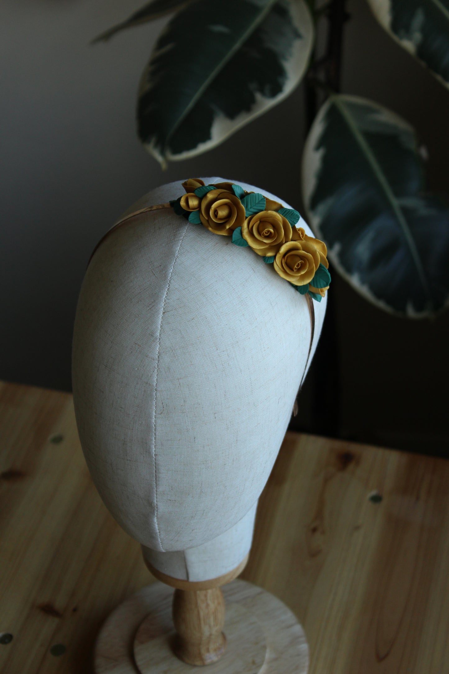 Wedding Gold Roses Headband