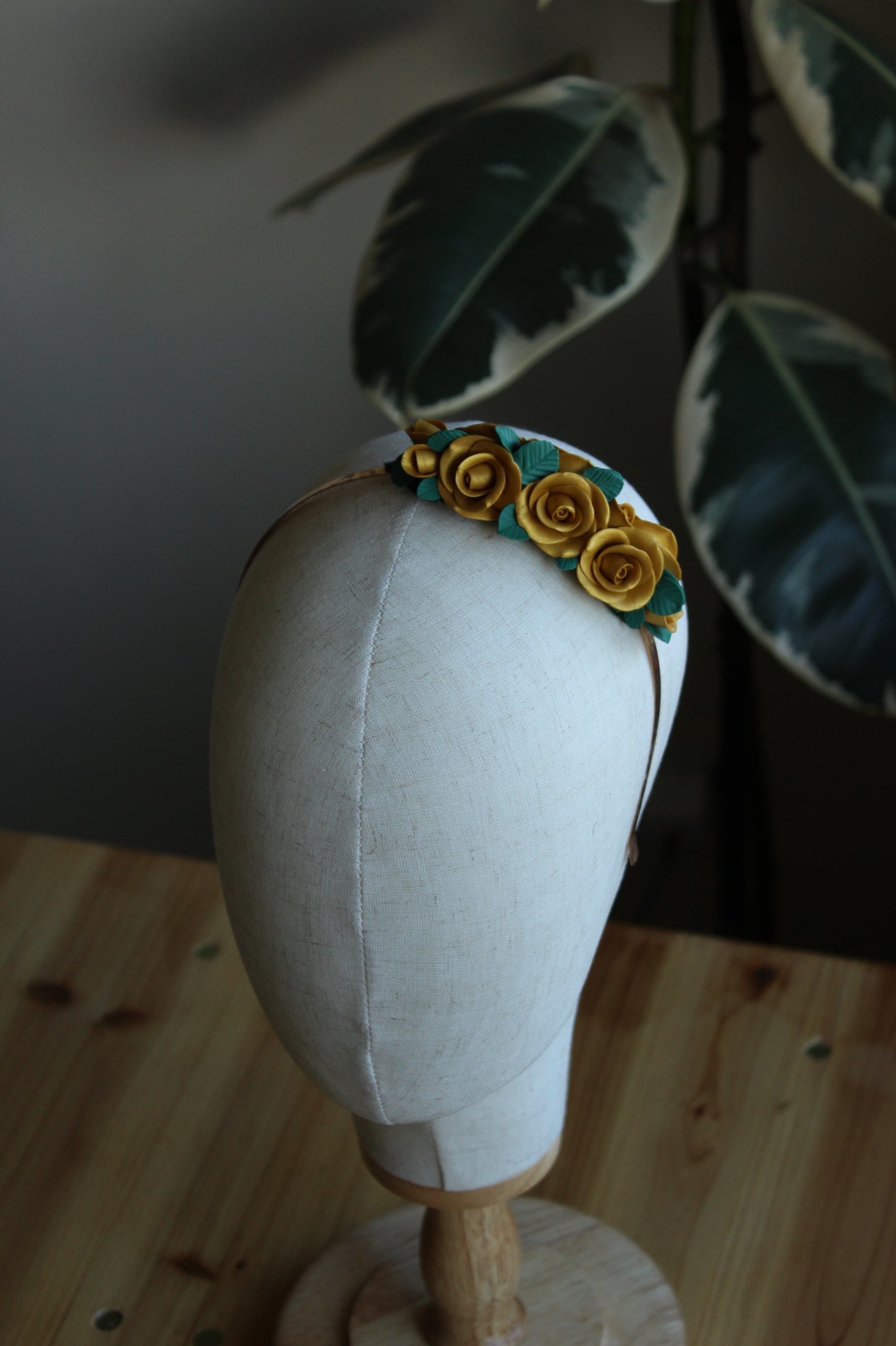 Wedding Gold Roses Headband