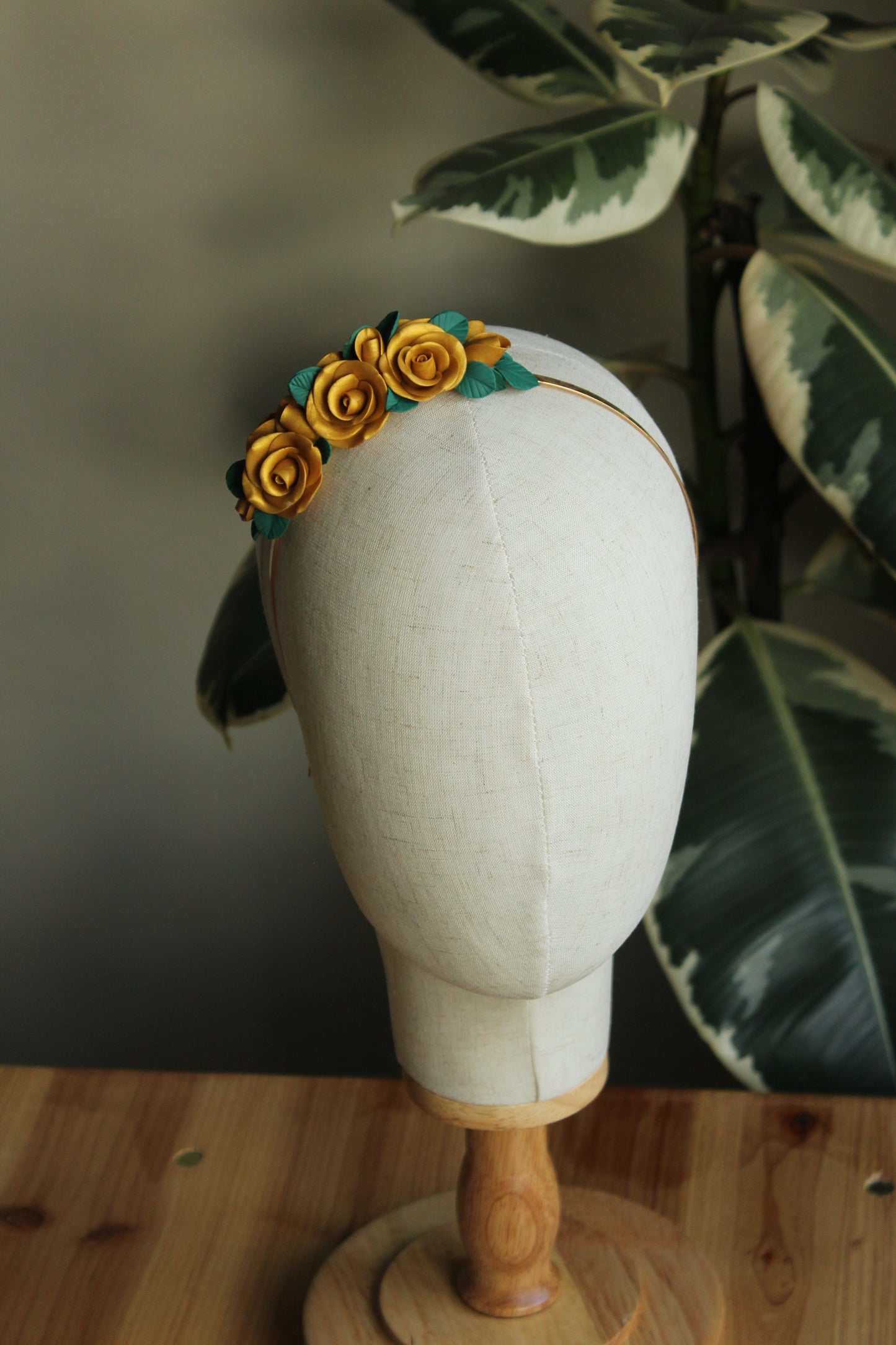 Wedding Gold Roses Headband