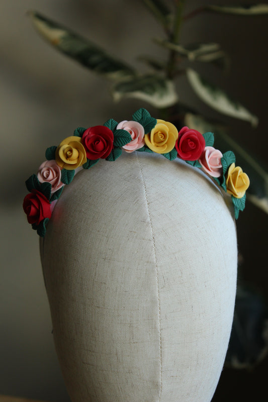 Belle's Rose Floral Crown Headband